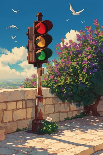 Nostalgic Ghibli Summer style reference image — hand-painted anime background