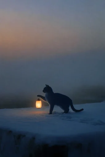 Misty Nocturnal Surrealism style reference image — moody blue tones