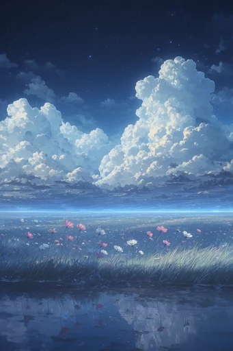 Celestial Cobalt Dreamscape style reference image — melancholic atmosphere