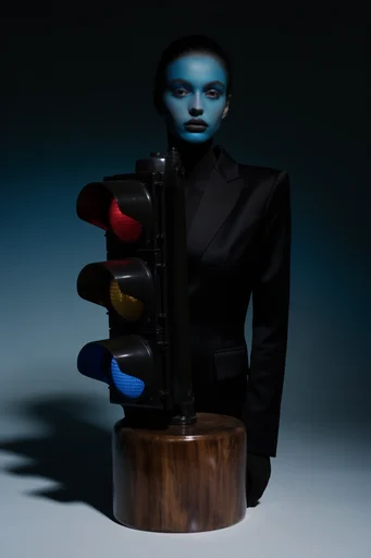 Cinematic Cyber Noir style reference image — futuristic editorial