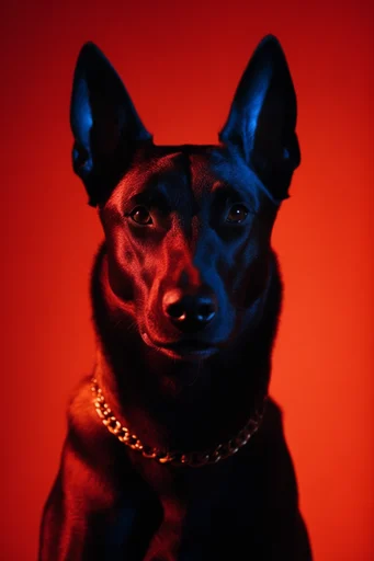 Cinematic Neon Noir style reference image — editorial fashion photography