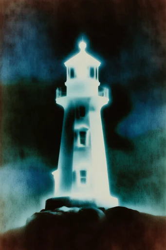 Luminous Spectral Noir style reference image — analog photogram texture