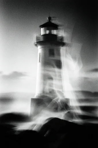 Haunting Kinetic Monochrome style reference image — ethereal portraiture