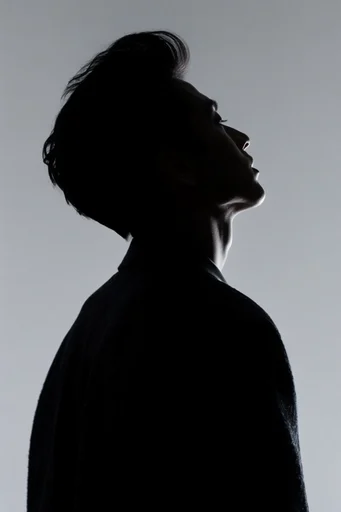 Monochromatic Sculptural Silhouette style reference image — neutral gray backdrop