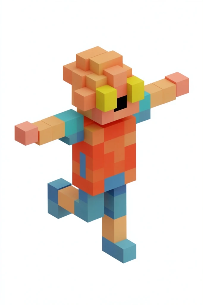 Glossy Isometric Voxel style AI image example 1