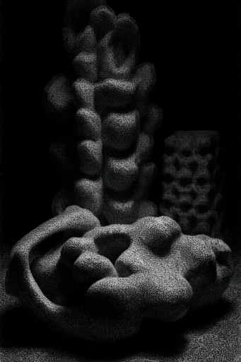 Nocturnal Stipple Noir style reference image — stipple art