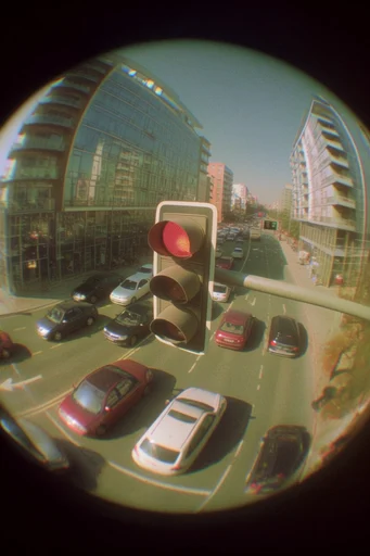 Nostalgic Fisheye Analog style reference image — analog film grain