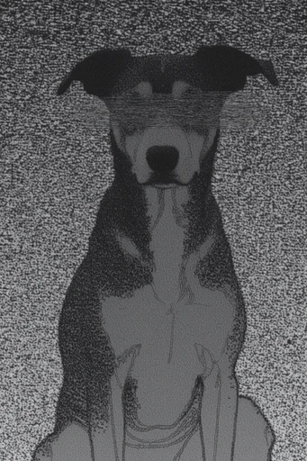 Gritty Monochromatic Noir style reference image — analog distortion