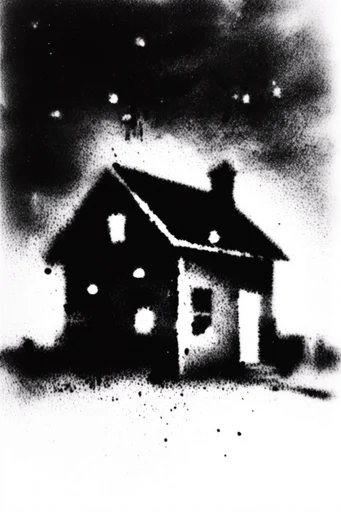 Gritty Monochromatic Noir style AI image example 4