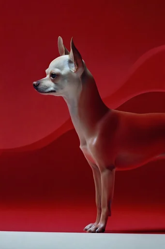 Monochromatic Crimson Avant-Garde style reference image — deep red background