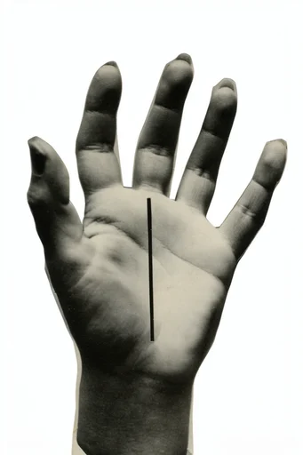 Minimalist Surreal Noir Collage style reference image — stark white background