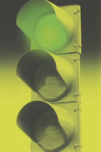High Contrast Monochromatic Graphic style reference image — halftone grain texture