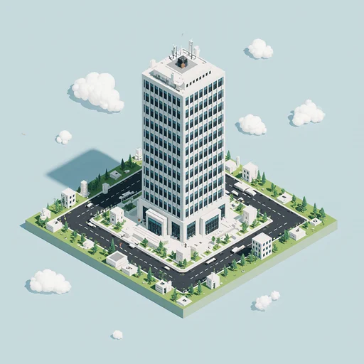 Isometric city skyscraper map tile