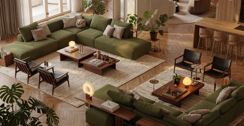 Interior design concept image before enhancement