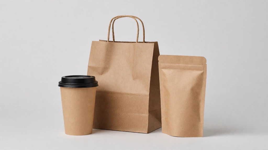Kraft coffee packaging set made with Krea Agent