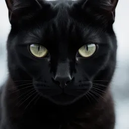 Dark cinematic close up of a cat