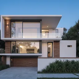 Professional photo of a modern house, clear hdr photo