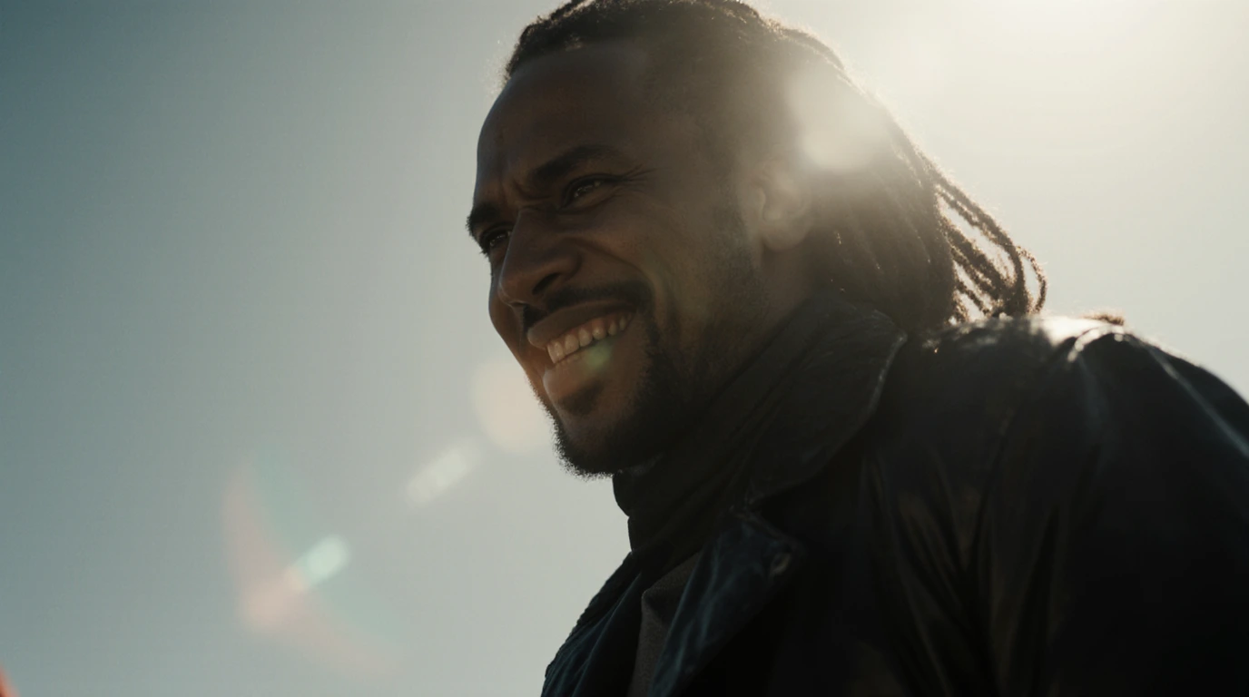 Cinematic dramatic wide shot super close up