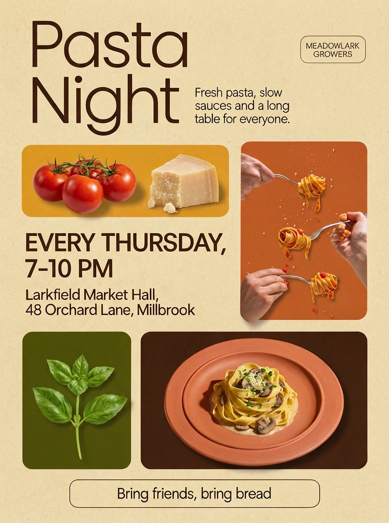 Pasta Night event poster